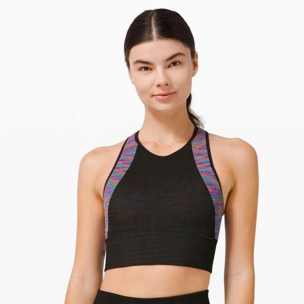 Lululemon Love Revealed Sports Bra Rainbow Padded size 4 women's high neck NWOT